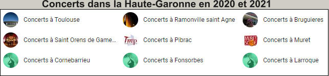 Concerts dans la Haute-Garonne en 2020 et 2021